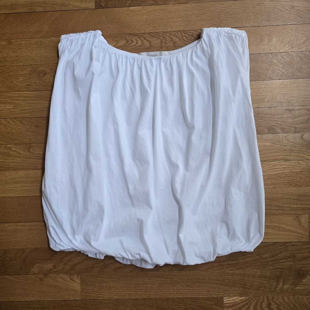 LOFT Ruched Bubble Hem Shell Tank Top| NWOT | Medium